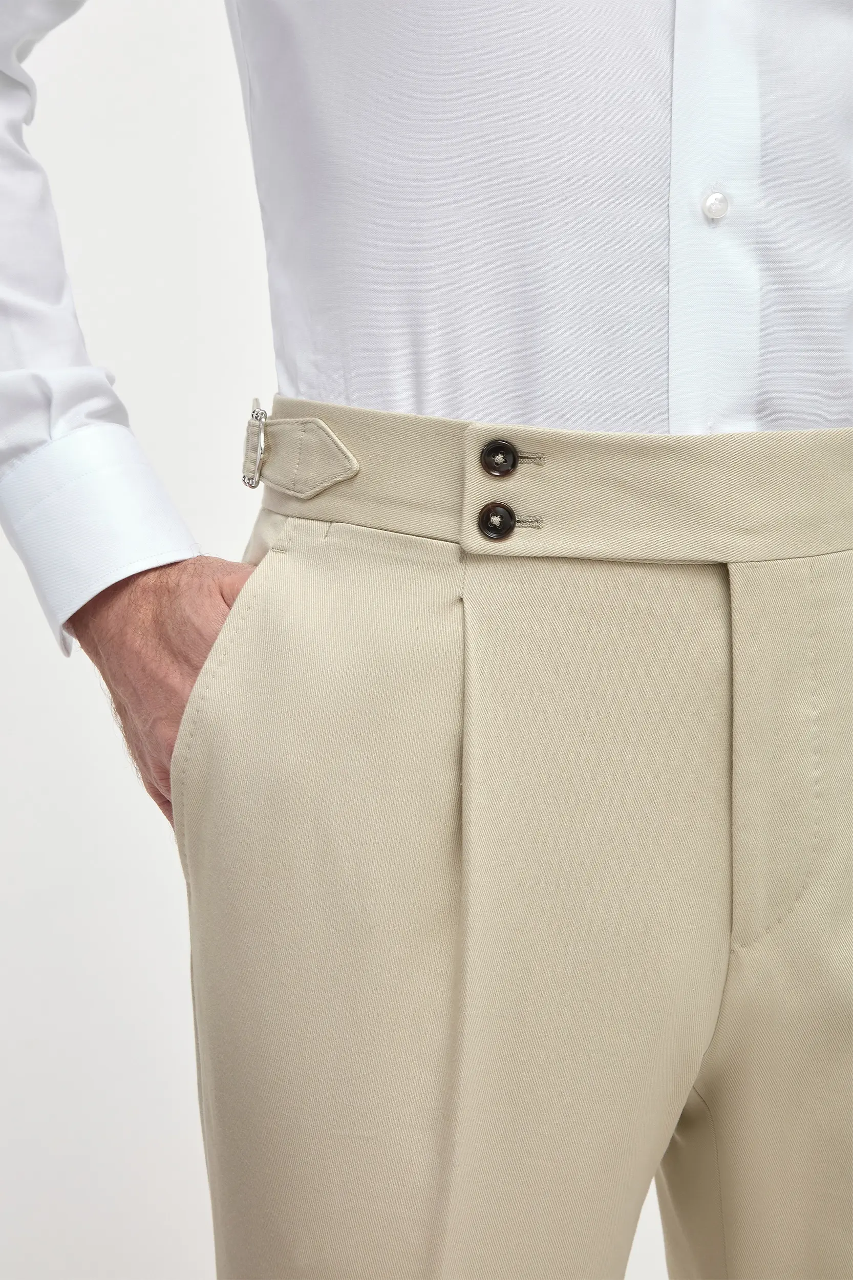 Beige cotton Soragna trousers - Made in Italy - Image 3