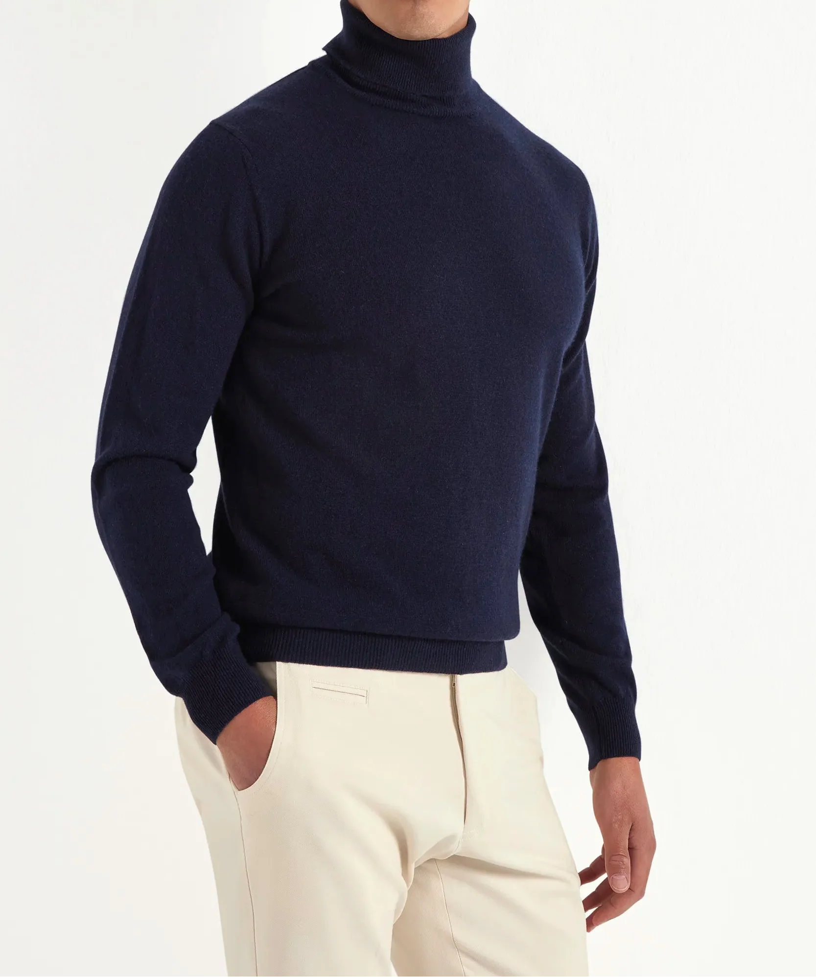 Blue cashmere turtleneck – Made in italy - Image 3