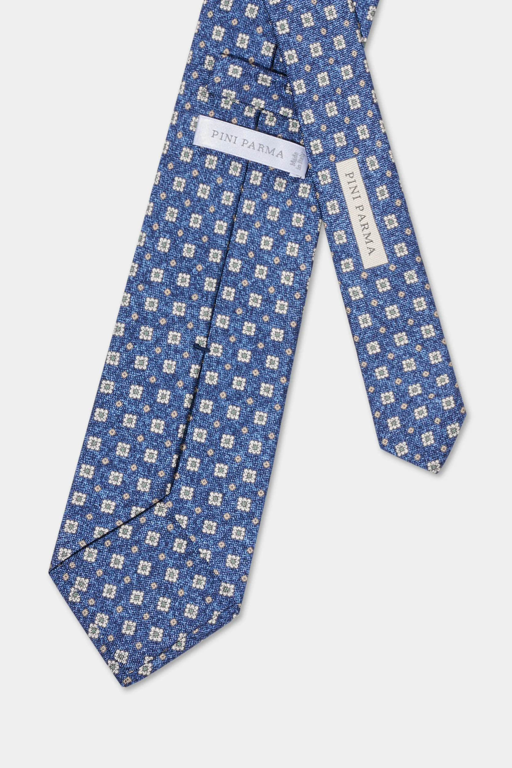 Blue flower silk tie - Made in Italy - Image 4