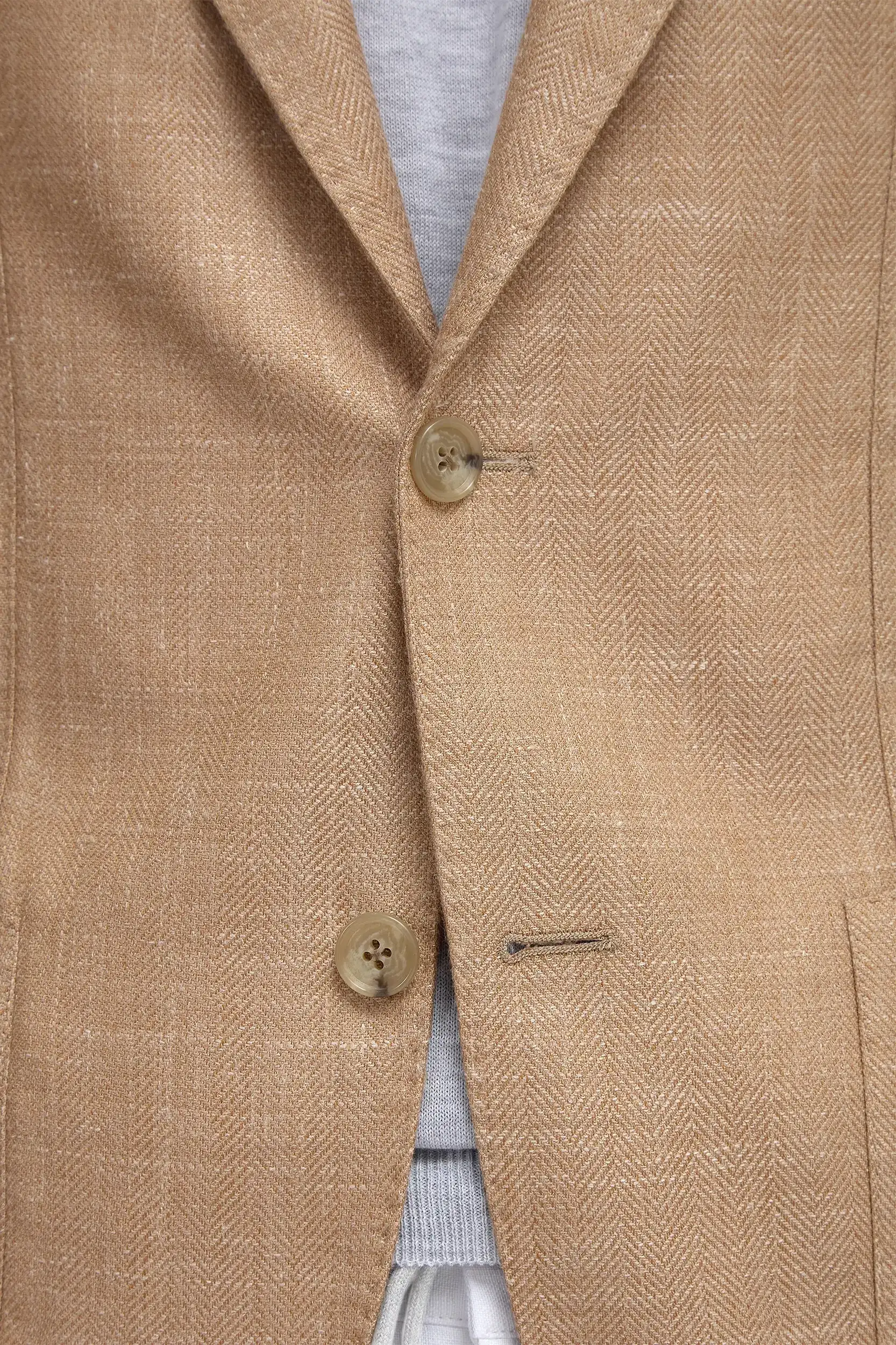 Sandstone herringbone jacket - Made in Italy - Image 4