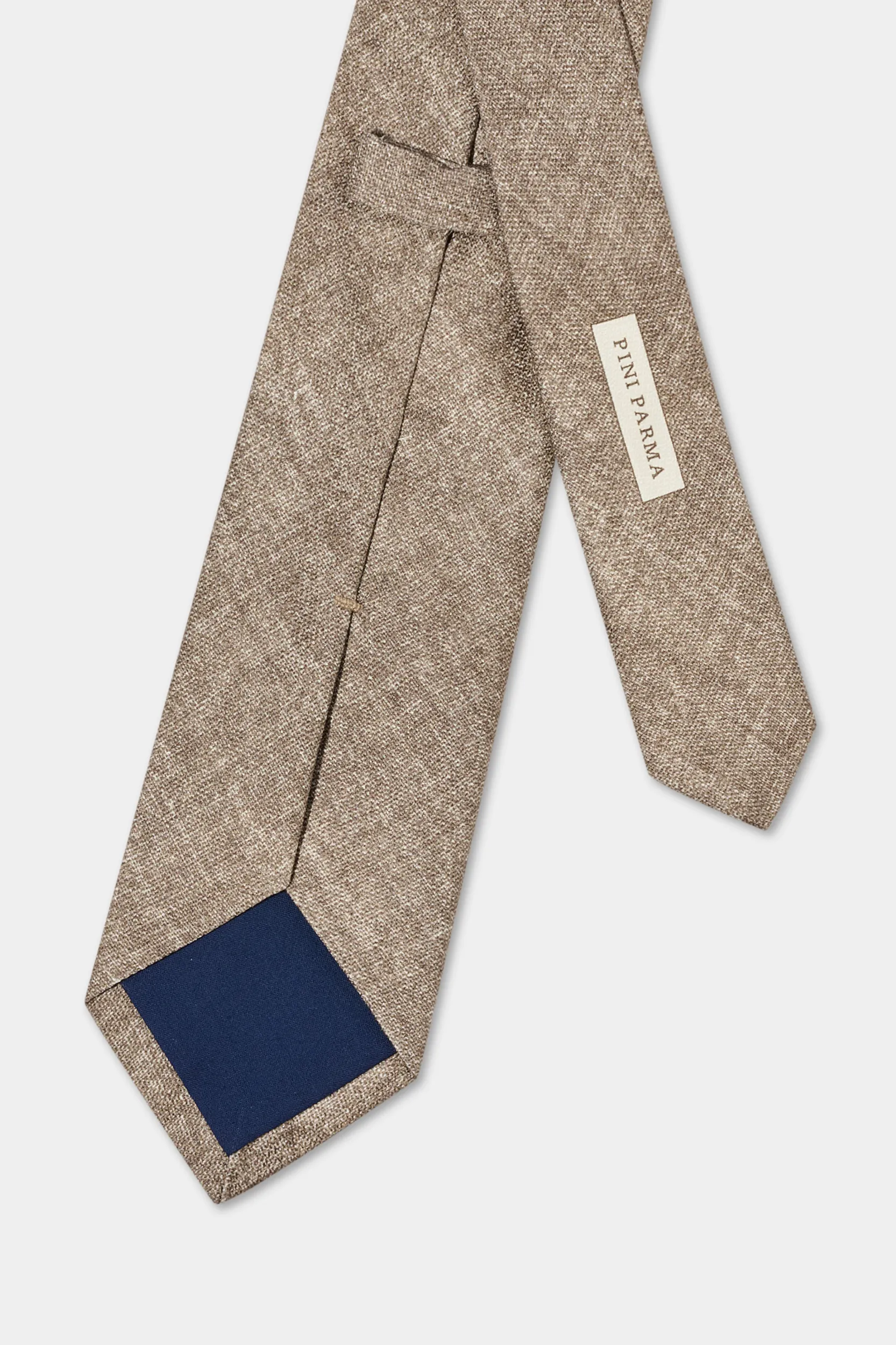 Tobacco printed silk tie - Made in Italy - Image 4